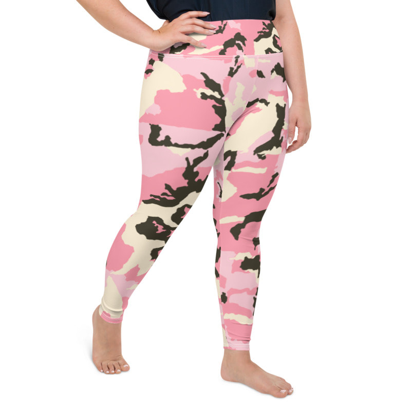 plus size pink camo leggings